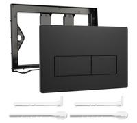 Placca di Comando WC, Compatibile con Geberit Sigma 01/20/21/30/40/50, UP300 e UP320, Piastra Doppio Scarico, con Leve di Scarico e Telaio di Montaggio (Nero Opaca 246×164 mm)