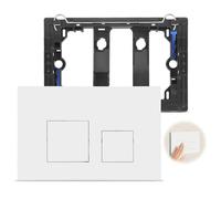 Placca di Comando WC,Piastra Di Ricambio Per Pannello Frontale Cassetta Wc,Placca di scarico Doppia Cromata perWC,Piastra Doppio Scarico Bianco,perRisciacquo a 2 quantità,Compatibile con Geberit Sigma
