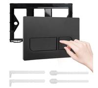 Placca di Comando WC, Piastra Doppio Scarico, Compatibile Geberit Sigma01,20,30,50, UP300 e UP320 Piastra di comando per WC, Completa di Set di Leve di Scarico e Telaio di Montaggio (nero)