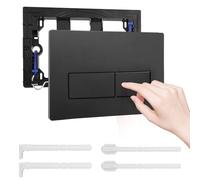 Placca di Comando WC, Piastra Doppio Scarico, Compatibile Geberit Sigma01,20,30,50, UP300 e UP320 Piastra di comando per WC, Completa di Set di Leve di Scarico e Telaio di Montaggio(Nero)