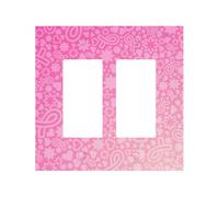 Placca di copertura decorativa per interruttore della luce, 2 gang piastre da parete di medie dimensioni 12,4 x 12,7 cm, nastro rosa per la consapevolezza del cancro al seno, piastra da parete, in