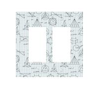 Placca di copertura decorativa per interruttore della luce, 2 gang piastre da parete di medie dimensioni 12,4 x 12,7 cm, equazione matematica, copertura da parete, in policarbonato termoplastico