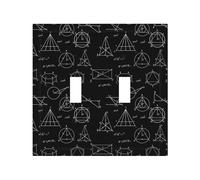 Placca di copertura decorativa per interruttore della luce, 2 piastre da parete di medie dimensioni 12,4 x 12,7 cm, equazione stampa matematica nera coperture presa piastra da parete, policarbonato
