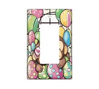 Placca di copertura decorativa per interruttore della luce, a forma di scimmia, 1 banda, a bilanciere singolo, uova in vetro colorato, piastra elettrica divertente con motivo funky per la stanza