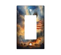 Placca di copertura decorativa per interruttore della luce con aquila vintage patriottica, 1 banda, bandiera americana di guerra, falchi, piastra elettrica per cucina e bagno, decorazione per