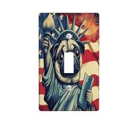 Placca di copertura decorativa per interruttore della luce del 4 luglio con 1 interruttore singolo, 250 anni vintage anniversario piastra elettrica per stanza, quadro patriottico