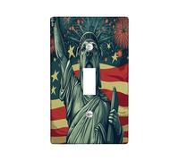 Placca di copertura decorativa per interruttore della luce del 4 luglio Great Dane Dog 1 Gang Single Toggle, 250 anni vintage anniversario piastra elettrica per stanza, quadro patriottico