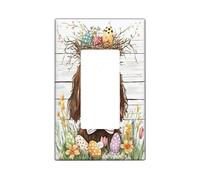 Placca di copertura decorativa per interruttore della luce del cane Boykin Spaniel di Pasqua primaverile, 1 banda singola, piastra elettrica rustica per cuccioli di campagna, stampa fattoria piastra