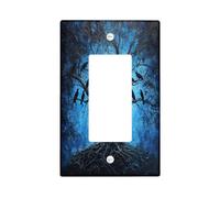 Placca di copertura decorativa per interruttore della luce del corvo della foresta spettrale, 1 banda singola a bilanciere, spaventoso mistico, albero, corvo, piastra elettrica per cucina e bagno