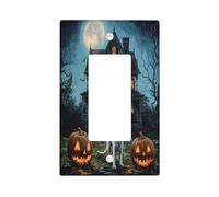 Placca di copertura decorativa per interruttore della luce di Halloween Springer Spaniel, 1 banda singola, case infestate spaventose, piastra elettrica per cucina bagno, copertura per interruttori per