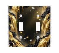 Placca di copertura per interruttore a cascata, elegante gemma di roccia di lusso N/a in plastica dorata, dimensioni standard, decorazione per nuovo appartamento, casa, camera da letto, ufficio