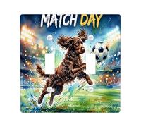 Placca di copertura per interruttore a doppia luce a forma di cane, luci sportive dinamiche da stadio N/A in plastica verde, dimensioni standard, piastre per interruttori da parete, accenti per casa