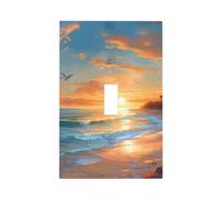 Placca di copertura per interruttore della luce a bilanciere singolo Hawaii, mare e spiaggia, decorazione da parete, facile da installare, copertura per casa, ufficio, cucina, appartamento