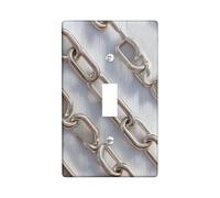 Placca di copertura per interruttore della luce a catena, industriale moderna struttura in metallo argentato, dimensioni standard, piatti decorativi da parete per soggiorno, camera da letto, casa