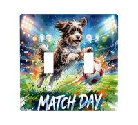 Placca di copertura per interruttore della luce a doppio cane, giocoso e vibrante pallone da calcio splash nessuno verde in plastica di dimensioni standard piastra decorativa per casa, soggiorno