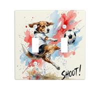 Placca di copertura per interruttore della luce a doppio cane, giocoso fantasioso pallone da calcio schizzo estivo in plastica blu, dimensioni standard, piastra decorativa per camera da letto, bagno