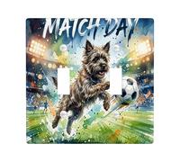 Placca di copertura per interruttore della luce a doppio cane, luci sportive dinamiche per pallone da calcio e stadio, nessuna plastica verde, dimensioni standard, piastra decorativa per soggiorno