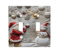 Placca di copertura per interruttore della luce a forma di Babbo Natale, con pupazzo di neve, decorazione natalizia in plastica rossa, dimensioni standard, per casa, soggiorno, nuovo appartamento