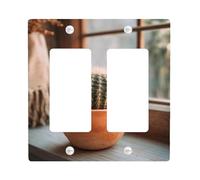 Placca di copertura per interruttore della luce a forma di cactus, colore terracotta terrosa per decorazione tutto l'anno, stile bohémien moderno per accenti del soggiorno, piastre da parete in