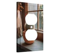 Placca di copertura per interruttore della luce a forma di cactus, colore terracotta terrosa per decorazione tutto l'anno, stile bohémien moderno per accenti del soggiorno, piastre da parete in