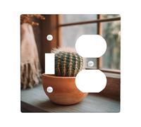 Placca di copertura per interruttore della luce a forma di cactus, colore terracotta terrosa per decorazione tutto l'anno, stile bohémien moderno per accenti del soggiorno, piastre da parete in