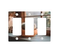 Placca di copertura per interruttore della luce a forma di cactus, colore terracotta terrosa per decorazione tutto l'anno, stile bohémien moderno per accenti del soggiorno, piastre da parete in