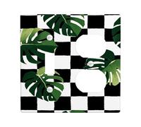 Placca di copertura per interruttore della luce a forma di foglia tropicale, foglie di Monstera verdi per decorazione primaverile, piastre da parete in materiale termoplastico, dimensioni standard