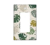 Placca di copertura per interruttore della luce a forma di foglia tropicale, foglie di Monstera verdi per decorazioni moderne, piastre da parete in materiale termoplastico, dimensioni standard