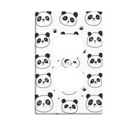 Placca di copertura per interruttore della luce a forma di panda carino, nero e bianco, design con animali per la camera dei bambini, piastre da parete in materiale termoplastico, presa singola duplex