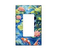 Placca di copertura per interruttore della luce a forma di panda, design colorato con ninfee per la cameretta dei bambini, piastre da parete in materiale termoplastico, dimensioni standard