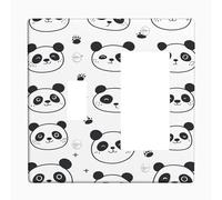 Placca di copertura per interruttore della luce a forma di panda, design con animali bianchi e neri per la camera dei bambini, piastre da parete in materiale termoplastico, dimensioni standard