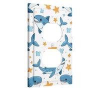 Placca di copertura per interruttore della luce a forma di pesce carino cartone animato stella modello animali marini creatura oceanica bambino blu bianco arancione decorazione termoplastica