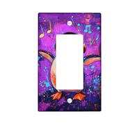 Placca di copertura per interruttore della luce a forma di pinguino, tema musicale colorato per la decorazione della stanza dei bambini, divertenti piatti da parete in materiale termoplastico
