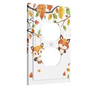 Placca di copertura per interruttore della luce a forma di volpe, decorazione autunnale con animali del bosco a levetta, accenti per camera dei bambini, facile da pulire, dimensioni standard