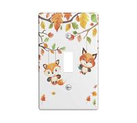 Placca di copertura per interruttore della luce a forma di volpe, decorazione autunnale con animali del bosco a levetta, accenti per camera dei bambini, facile da pulire, dimensioni standard