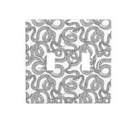 Placca di copertura per interruttore della luce a levetta, 2 piastre da parete di dimensioni standard 11,4 x 11,4 cm, semplici linee nere carino serpente doppia piastra di copertura per interruttore