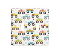 Placca di copertura per interruttore della luce a levetta, 2 piastre da parete di dimensioni standard 11,4 x 11,4 cm, motivo Monster Trucks a forma di cartone animato, piastra di copertura decorativa