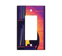 Placca di copertura per interruttore della luce artistica a forma di gatto, colori vivaci del tramonto, decorazione moderna per la casa per gli amanti degli animali, termoplastica, dimensioni standard