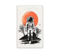 Placca di copertura per interruttore della luce astronauta, tema arancione con luna spaziale, decorazione per la camera dei bambini, piastre da parete in materiale termoplastico, piastra di copertura
