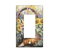 Placca di copertura per interruttore della luce autunnale, arancione caldo e giallo, opera d'arte per la decorazione domestica, piastra da parete in materiale termoplastico, dimensioni standard