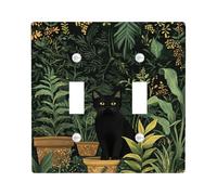 Placca di copertura per interruttore della luce botanica, design verde scuro con fogliame tropicale, decorazione per la casa ispirata alla natura, piastra da parete in materiale termoplastico