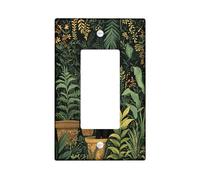 Placca di copertura per interruttore della luce botanica, design verde scuro con fogliame tropicale, decorazione per la casa ispirata alla natura, piastra da parete in materiale termoplastico