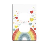 Placca di copertura per interruttore della luce colorata e arcobaleno, design decorativo rosso e giallo brillante per la camera dei bambini, piastre da parete in termoplastica, presa singola duplex di