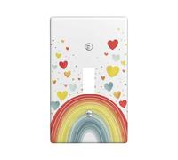 Placca di copertura per interruttore della luce colorata e arcobaleno, design decorativo rosso e giallo brillante per la camera dei bambini, piastre da parete in materiale termoplastico, dimensioni