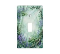Placca di copertura per interruttore della luce, colore viola, ideale per la natura, edera, muschio, molla, in plastica, dimensioni standard, per camera da letto, bagno, cucina, ingresso, decorazione