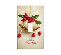 Placca di copertura per interruttore della luce con campane di Natale, decorazione natalizia per le festività invernali, decorazione da parete per la casa, dimensioni standard, interruttore singolo