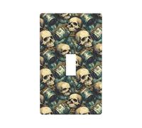 Placca di copertura per interruttore della luce con catena dorata, 1 banda, dimensioni standard 11,4 x 7 cm, copertura decorativa a levetta, in policarbonato termoplastico infrangibile