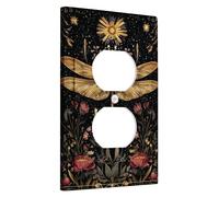 Placca di copertura per interruttore della luce con libellula, design botanico del cielo notturno per decorazione da parete, termoplastica, dimensioni standard singola duplex presa