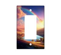 Placca di copertura per interruttore della luce con paesaggio arcobaleno, scenario vibrante al tramonto per decorazioni domestiche, piastre da parete in materiale termoplastico, bilanciere singolo di