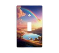 Placca di copertura per interruttore della luce con paesaggio arcobaleno, scenario vibrante al tramonto per decorazioni domestiche, piastre da parete in materiale termoplastico, dimensioni standard a